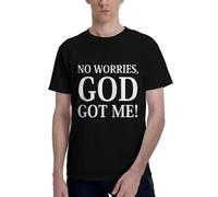 Anceky Camiseta de algodón con Cuello Redondo para Hombre y Mujer No Worries, God-Got Me