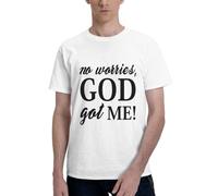 Anceky Camiseta de algodón con Cuello Redondo para Hombre y Mujer No Worries, God-Got Me
