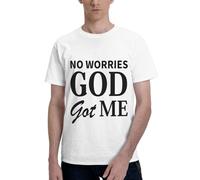 Anceky Camiseta de algodón con Cuello Redondo para Hombre y Mujer No Worries, God-Got Me