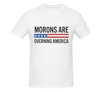 Anceky Camiseta de Cuello Redondo de algodón con el Lema Los Idiotas gobiernan Estados Unidos para Hombre y Mujer.