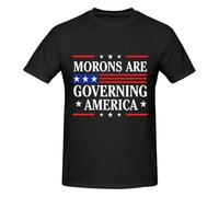 Anceky Camiseta de Cuello Redondo de algodón con el Lema Los Idiotas gobiernan Estados Unidos para Hombre y Mujer.