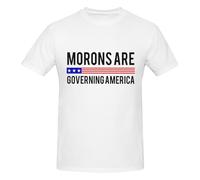 Anceky Camiseta de Cuello Redondo de algodón con el Lema Los Idiotas gobiernan Estados Unidos para Hombre y Mujer.