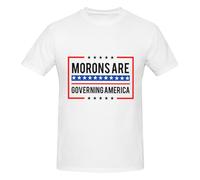 Anceky Camiseta de Cuello Redondo de algodón con el Lema Los Idiotas gobiernan Estados Unidos para Hombre y Mujer.