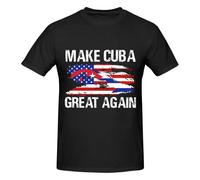 Anceky Camiseta Hagamos Cuba Grande Otra Vez de Algodón con Cuello Redondo para Hombre y Mujer