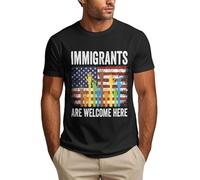 Anceky Camiseta Los inmigrantes Son bienvenidos aquí Camiseta para Hombre Pro Inmigrantes