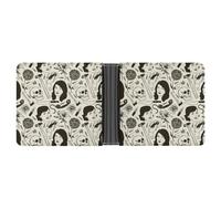 Anceky Cartera de Cuero compacta y Exquisita con Estampado de Crimen Real, Monedero portátil para Exteriores.