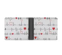 Anceky Cartera de Cuero compacta y Exquisita con latidos de corazón Blanco de Calling Nurses, Monedero portátil para Exteriores.