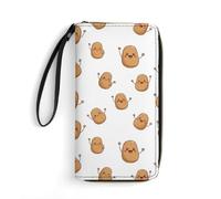 Anceky Cartera de Cuero con Estampado Soy una Patata para Hombre, de Alta Capacidad, con múltiples Ranuras para Tarjetas y Cuerda portátil.