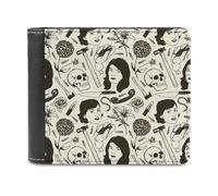 Anceky Cartera de Cuero de Moda de una Sola Cara con Estampado de crímenes Reales