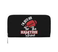 Anceky Cartera de Cuero de PU I'm Just Here For The Halftime Show para Mujer y Hombre, Cartera para Tarjetas de crédito, Cartera Larga Tipo sobre con Cremallera.