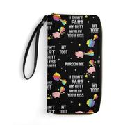 Anceky Cartera de Cuero Multicapa Resistente al Agua con diseño de cerditos Rosas I Didn'T My Blew You A Kiss para Hombre, diseño de Cuerda portátil para Uso Diario.