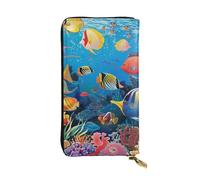 Anceky Cartera de Cuero para Mujer - Monedero con Estampado de Peces Tropicales de The Underwater World, Tarjetero de Viaje, Monedero con Cremallera, Bolso para teléfono móvil