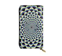 Anceky Cartera de Cuero para Mujer - Monedero con Estampados de ilusión óptica en Espiral, Tarjetero de Viaje, Monedero con Cremallera, Bolso para teléfono móvil