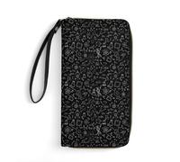 Anceky Cartera de Cuero Resistente al Agua con fórmulas científicas, Pizarra, Ecuaciones matemáticas y físicas, Cremallera Suave, Cuerda portátil, Ideal para Hombres con Clip para Billetes.