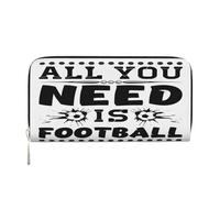 Anceky Cartera de Cuero sintético con diseño de fútbol All You Need Is Football para Mujer y Hombre, Tarjetero, Bolso de Mano Largo con Cremallera.
