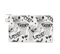 Anceky Cartera de Mano Suave, Bolso de Lona para Mujer, con Cremallera, para Maquillaje, Monedero, Billetes, Estampado de Avestruz Gris con Horquillas para Gafas, Texto Amante es un día.