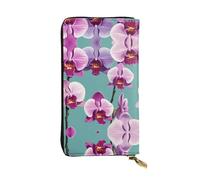 Anceky Cartera de Piel con Cremallera y diseño de Rama de orquídea, Bolso de Mano de 7,5 x 4,1 Pulgadas de Largo, múltiples Compartimentos y Gran Capacidad.