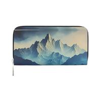 Anceky Cartera de Piel sintética The Mountain of Shock para Mujer y Hombre, con Cremallera, Tarjetero, Bolso de Mano Largo.