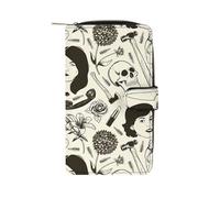 Anceky Cartera Multifuncional de Cuero portátil de Gran Capacidad con diseño de Crimen Real