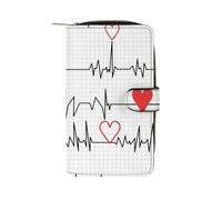 Anceky Cartera Multifuncional de Cuero portátil de Gran Capacidad con latidos de corazón Blanco para Llamar a Las Enfermeras