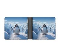 Anceky Cartera para Hombre Penguin Antarctica Ice, Delgada, con Tarjetero, Plegable, con Clip para Billetes, Monedero portátil para Hombre