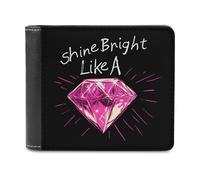 Anceky Cartera para Hombre Shine Bright Like A Diamond, Delgada, Plegable, con Bolsillo Frontal y Ventana para 6 Documentos de Identidad.