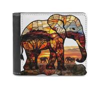 Anceky Cartera Plegable de Cuero sintético Suave con diseño de Luna Creciente y Hongos, Monedero, Tarjetero Duradero y Delgado para Hombre y Mujer.