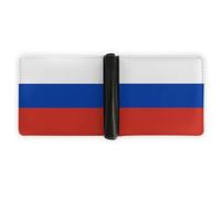 Anceky Cartera Plegable de Piel con la Bandera de Rusia, patriótica, con Tarjetero, para Hombres y Mujeres, Ideal para Viajes.