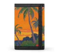 Anceky Cartera Triple con 8 Ranuras para Tarjetas y Clip para Billetes - Cartera Delgada y compacta Gauguin Tropical Sunset para Hombres y Mujeres