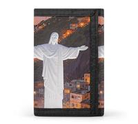 Anceky Cartera Triple con 8 Ranuras para Tarjetas y Clip para Billetes - Rio Christ The Redeemer City Cartera Delgada y compacta para Hombres y Mujeres