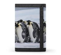Anceky Cartera Triple Plegable con 8 Ranuras para Tarjetas y Clip para Billetes - Cartera compacta Delgada Emperor Penguin Huddle para Hombres y Mujeres