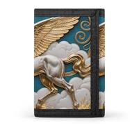 Anceky Cartera Triple Plegable con 8 Ranuras para Tarjetas y Clip para Billetes - Cartera compacta Delgada Pegasus Cloud Flight para Hombres y Mujeres