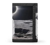 Anceky Cartera Triple Plegable con 8 Ranuras para Tarjetas y Clip para Billetes - Cartera Delgada y compacta con Estampado de Eclipse Solar Total para Hombres y Mujeres.