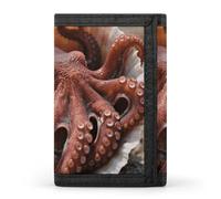 Anceky Cartera Triple Plegable con 8 Ranuras para Tarjetas y Clip para Billetes - OctopusIn Shell Cartera Delgada y compacta para Hombres y Mujeres