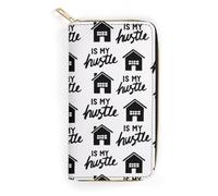 Anceky Cartera Unisex de Cuero de Gran Capacidad con el Texto Real Estate Is My Hustle Funny Realtor, diseño Compacto y fácil de Llevar, Ideal para Accesorios de Exterior y Uso Diario.