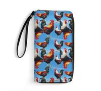 Anceky Carteras Elegantes para Mujer, Cierre de Cremallera, identificación para Tarjetas de crédito, diseño Ligero y portátil, Listas para Viajar, diseño de gallos y Pollos Divertidos.