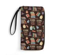 Anceky Carteras Elegantes para Mujer, Cierre de Cremallera, Ranura para Tarjeta de crédito/identificación, diseño Ligero y portátil, Listas para Viajar, Leer un Libro es mi Lugar Feliz.