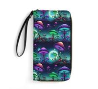 Anceky Carteras para Tarjetas de crédito para Mujer, Monedero con Cremallera para teléfono, Bolsillos Multicapa, Listas para Viajar, Mundo de Hongos psicodélicos