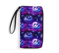 Anceky Carteras para Tarjetas de crédito para Mujer, Monedero con Cremallera para teléfono, Bolsillos Multicapa, Listas para Viajar, Estampado de Delfines