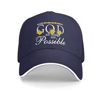 Anceky con Dios Todo es Posible Gorra de béisbol con fe Cristiana