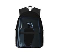 Anceky Fotografía oscura de un negro. Mochila compacta e informal, mochila de viaje unisex.