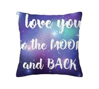 Anceky Funda de cojín Cuadrada Decorativa con Texto I Love You, Supersuave, para Sala de Estar, Dormitorio, sofá, Color Morado Oscuro y Blanco, 50,8 x 50,8 cm