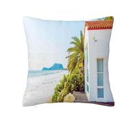 Anceky Fundas de Almohada Decorativas con temática oceánica, casa de Playa marroquí, Suave Felpa de Doble Cara para Cojines de sofá, Sala de Estar, decoración del hogar, Multicolor, 45,7 x 45,7 cm