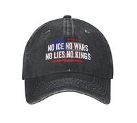 Anceky Gorra de algodón de protesta contra los 47: Sin Hielo, sin guerras, sin mentiras, sin Reyes.