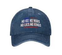 Anceky Gorra de algodón de protesta contra los 47: Sin Hielo, sin guerras, sin mentiras, sin Reyes.