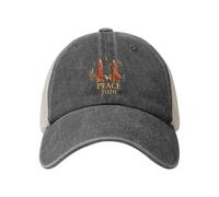 Anceky Gorra de béisbol de Malla Estilo Camionero para Adultos, Color Negro, con diseño de monjes de Walk for Peace y Perro Aloka