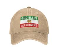 Anceky Gorra de béisbol desgastada Lavada con la Frase Dios Bendiga a Alí Jamenei y Dios Bendiga a Irán.