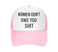 Anceky Gorra de béisbol Estilo Camionero de Malla con la Frase Women Don't Owe You Shit Hats