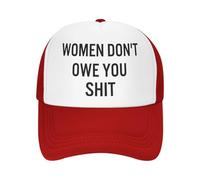 Anceky Gorra de béisbol Estilo Camionero de Malla con la Frase Women Don't Owe You Shit Hats