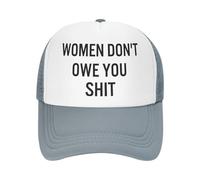 Anceky Gorra de béisbol Estilo Camionero de Malla con la Frase Women Don't Owe You Shit Hats